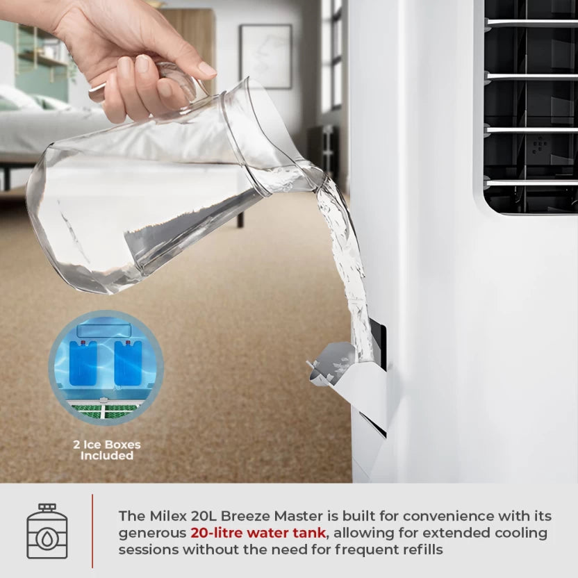 Milex 20 L Room/Personal Air Cooler  (White, 20L Breeze Master)