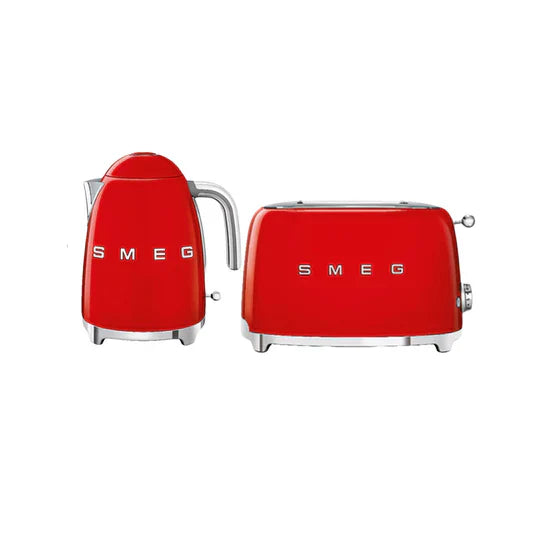 Smeg Retro Combo - 1.7 Litre 3D Logo Kettle Plus 2 Slice Toaster- Pink