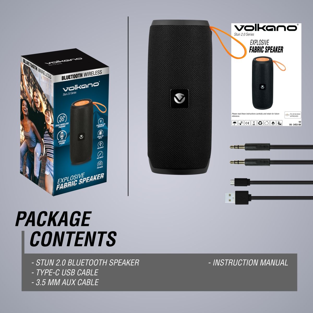 Volkano Bluetooth Speaker - Black