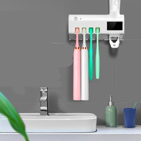 Solar Rechargeable Toothbrush UV Sterilizer Holder Toothpaste Squeezer