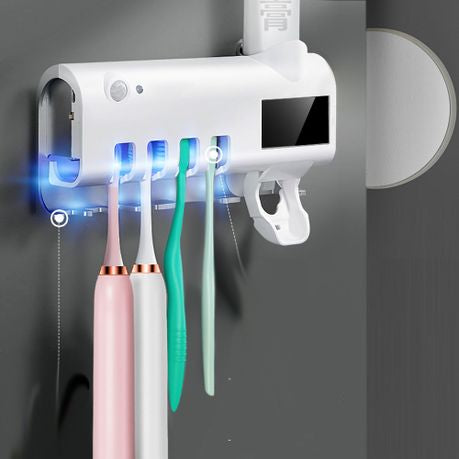 Solar Rechargeable Toothbrush UV Sterilizer Holder Toothpaste Squeezer