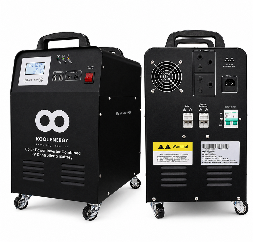 The Solarix Kool Energy 1000W Pure Sine Wave UPS Inverter and Battery combination