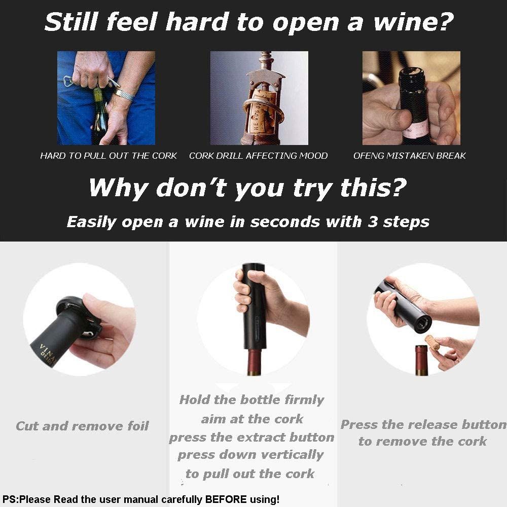 Battery Operated 4-in-1 Electric Wine Opener Set- Open, Serve & Preserve
