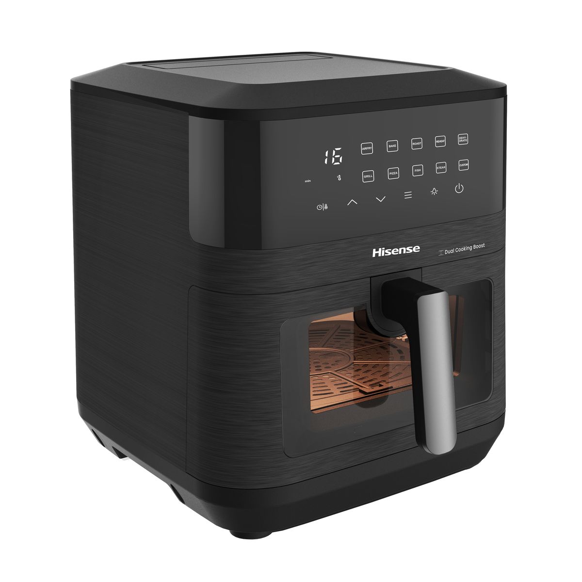 Hisense 10L 2100W Dual Heating Air Fryer with Digital Touchscreen, visual window- Black
