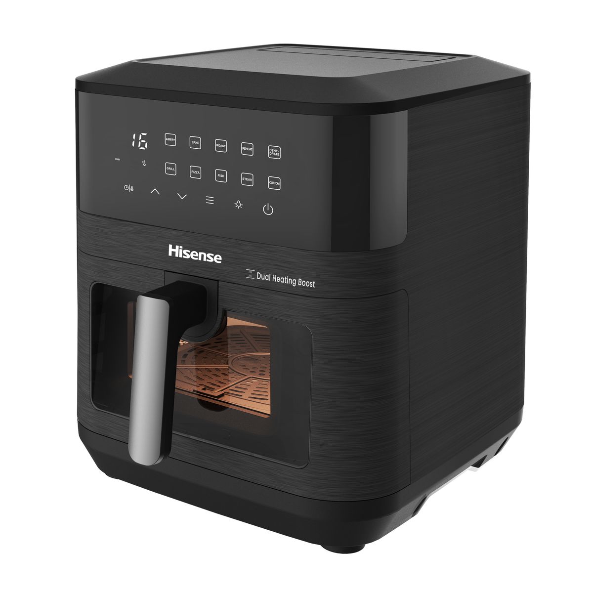 Hisense 10L 2100W Dual Heating Air Fryer with Digital Touchscreen, visual window- Black