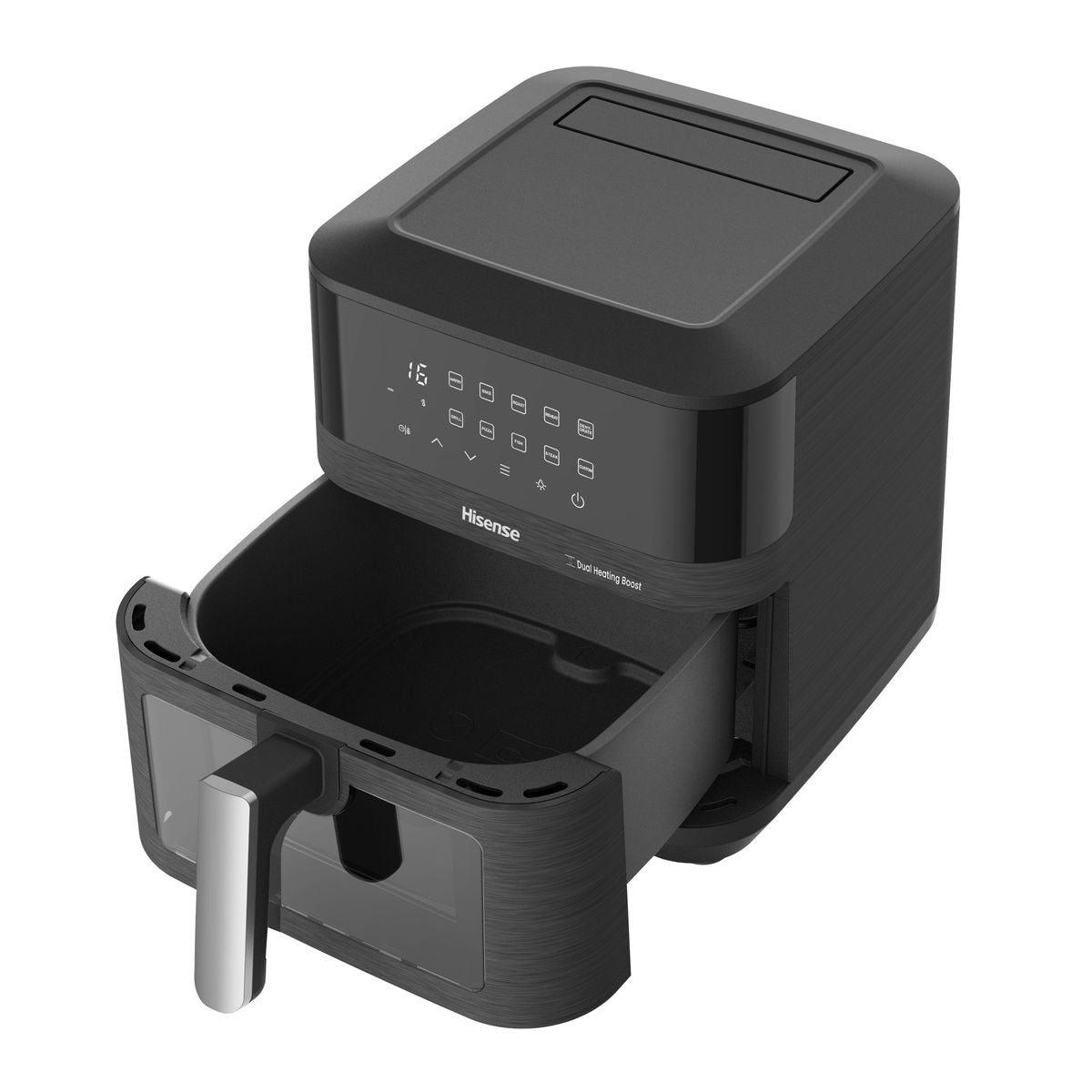 Hisense 10L 2100W Dual Heating Air Fryer with Digital Touchscreen, visual window- Black
