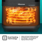 Hisense 10L 2100W Dual Heating Air Fryer with Digital Touchscreen, visual window- Black