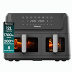 Hisense 12L 1700W Dual Control Air Fryer with Visible Window- Black