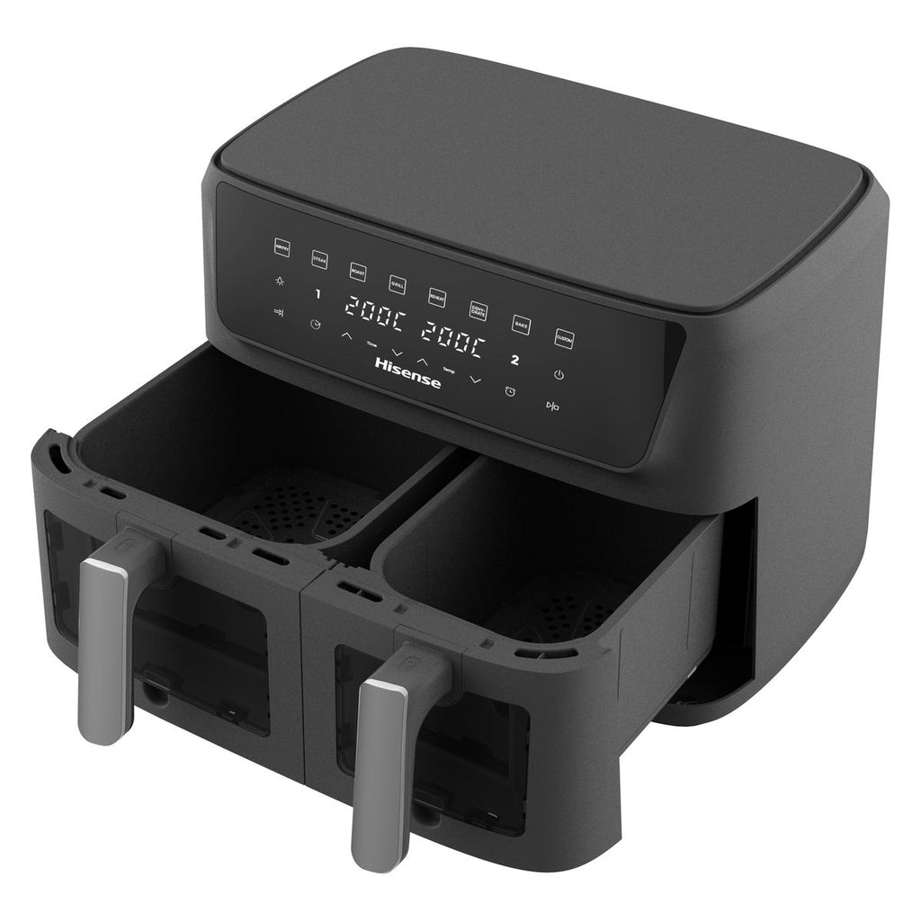 Hisense 12L 1700W Dual Control Air Fryer with Visible Window- Black