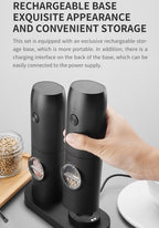 Rechargeable Electric Grinder for Pink Salt, Pepper, and Flaxseeds Wireless