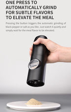 Rechargeable Electric Grinder for Pink Salt, Pepper, and Flaxseeds Wireless