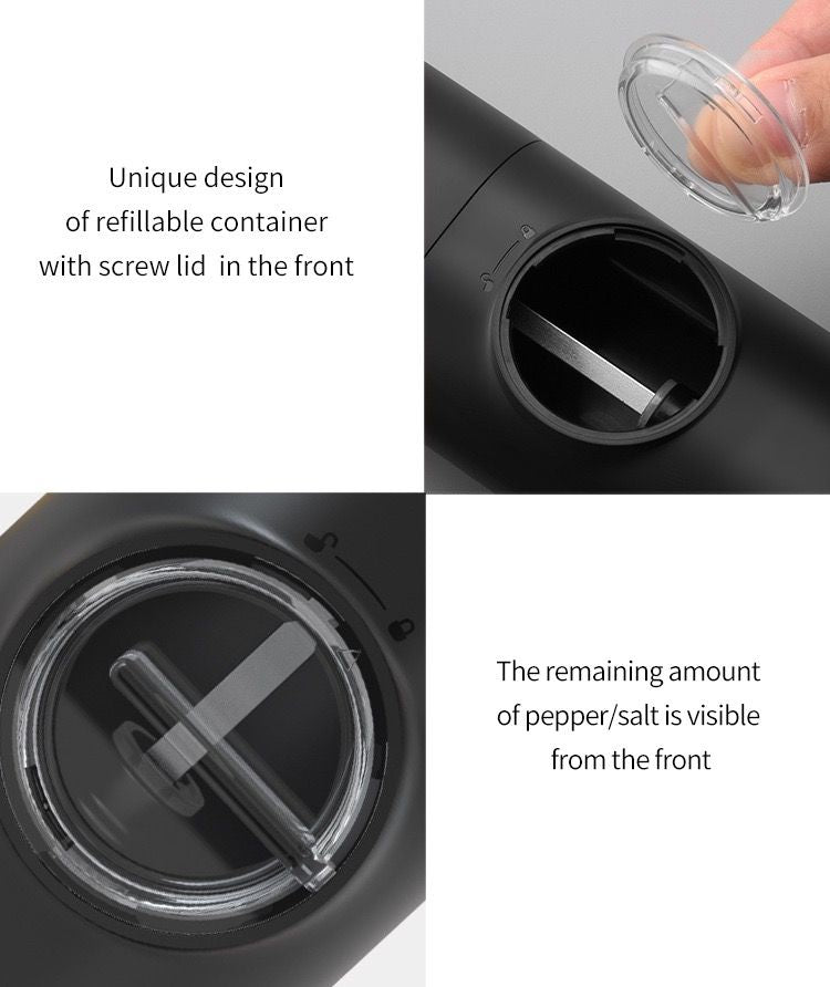 Rechargeable Electric Grinder for Pink Salt, Pepper, and Flaxseeds Wireless