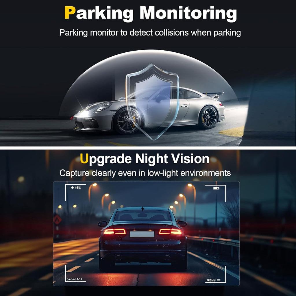 BezosMax 4K Dash Cam + 64GB
SDcard, UHD 1080P WIFI mobile interconnection