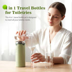 4 in 1 Travel Dispenser, 4 Pack 30ML Travel Bottles for Toiletries, Leak Proof Travel Size Containers, Portable Containers for Shampoo Lotion Conditioner Cream (White)
