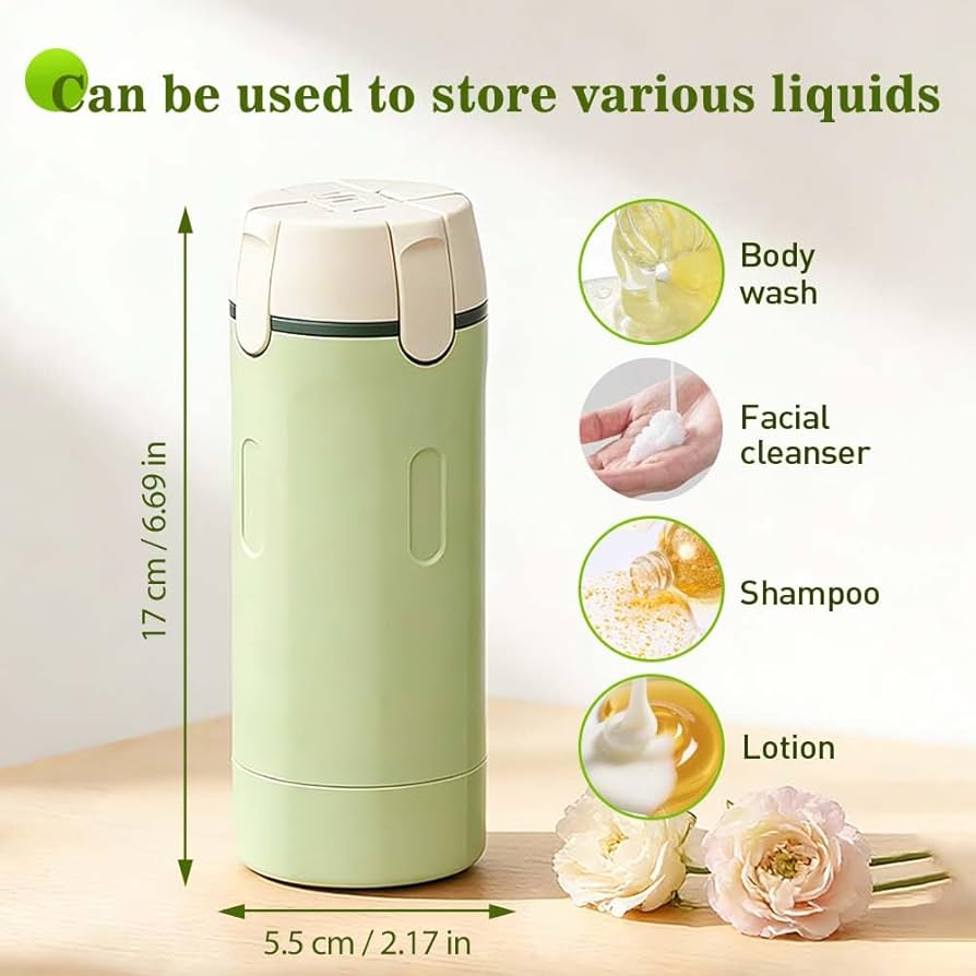 4 in 1 Travel Dispenser, 4 Pack 30ML Travel Bottles for Toiletries, Leak Proof Travel Size Containers, Portable Containers for Shampoo Lotion Conditioner Cream (White)