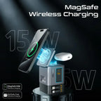 Promate PowerSync-105 105W Charging Station with Dual Retractable Cables