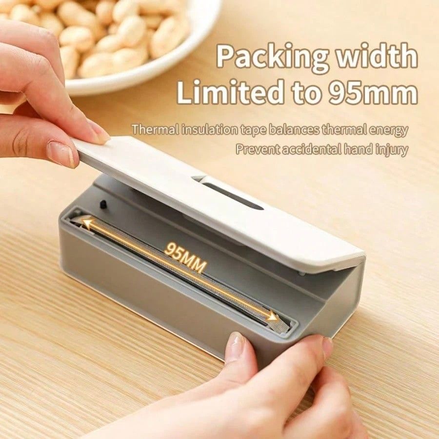 Rechargeable Portable Sealer With Multi-Purpose Usage & LED Display-White