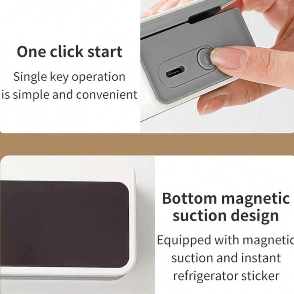 Rechargeable Portable Sealer With Multi-Purpose Usage & LED Display-White