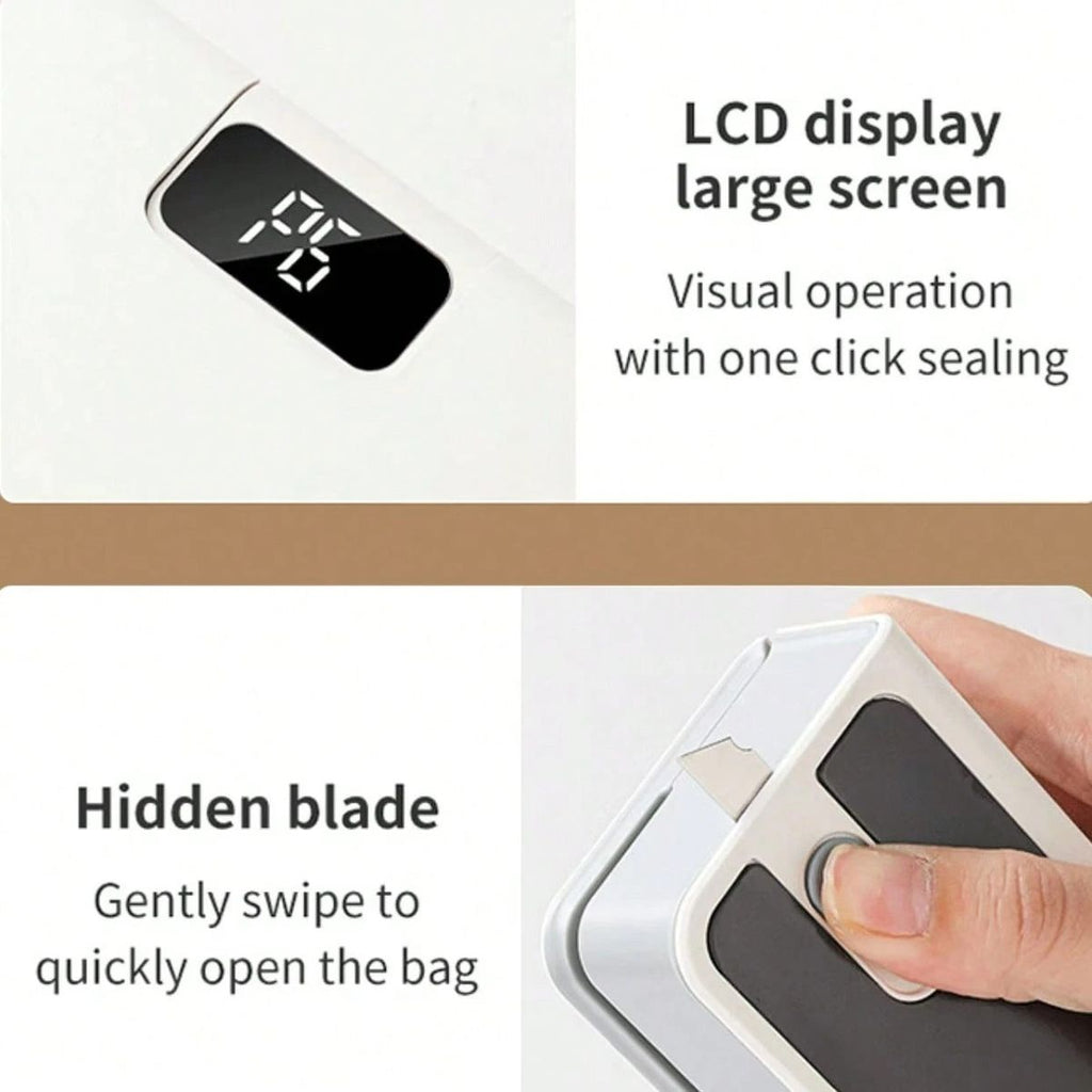 Rechargeable Portable Sealer With Multi-Purpose Usage & LED Display-White