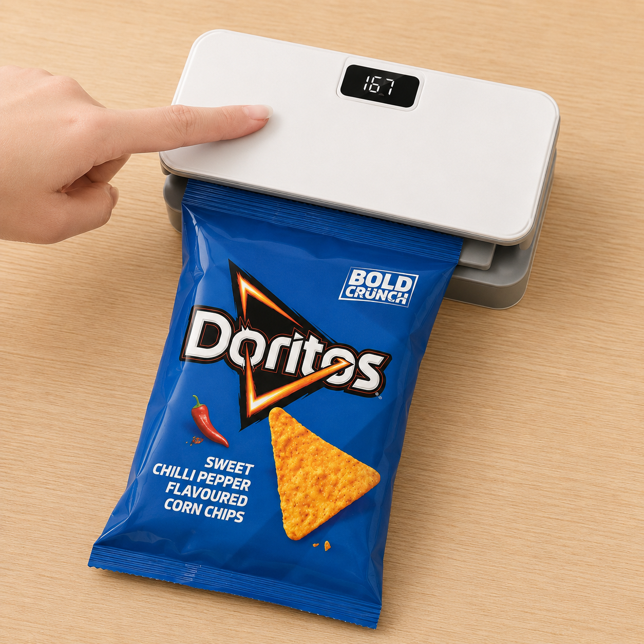 Rechargeable Portable Sealer With Multi-Purpose Usage & LED Display-White