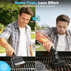 Electric Grill Brush, Dual Safety Lock 304 SS Waterproof Head, Splash-Proof