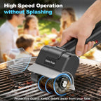 Electric Grill Brush, Dual Safety Lock 304 SS Waterproof Head, Splash-Proof