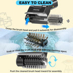 Electric Grill Brush, Dual Safety Lock 304 SS Waterproof Head, Splash-Proof