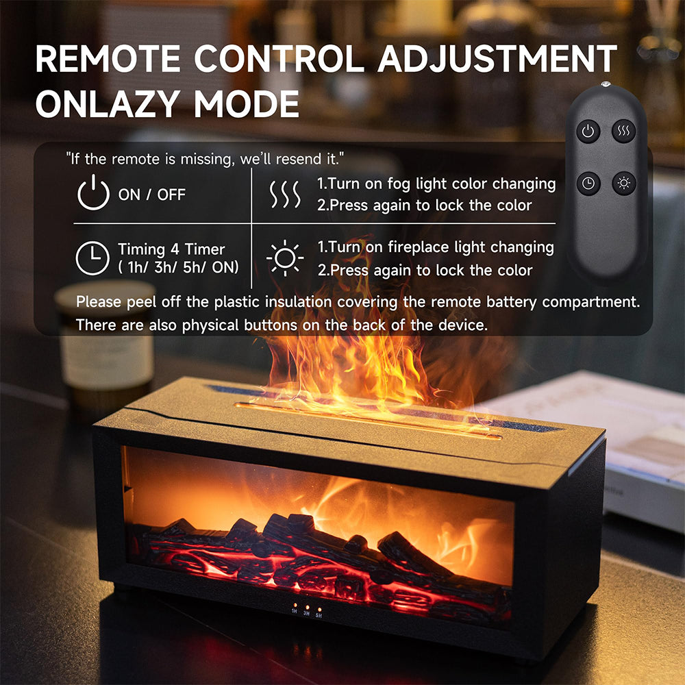Topika - Flame Essential Oil Diffuser, Humidifier and Diffuser with Remote