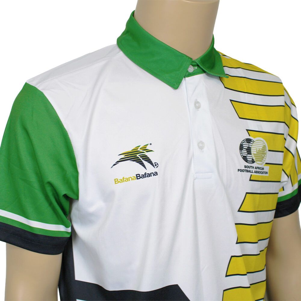 Bafana Bafana  Heritage Short Sleeve Golfer - White