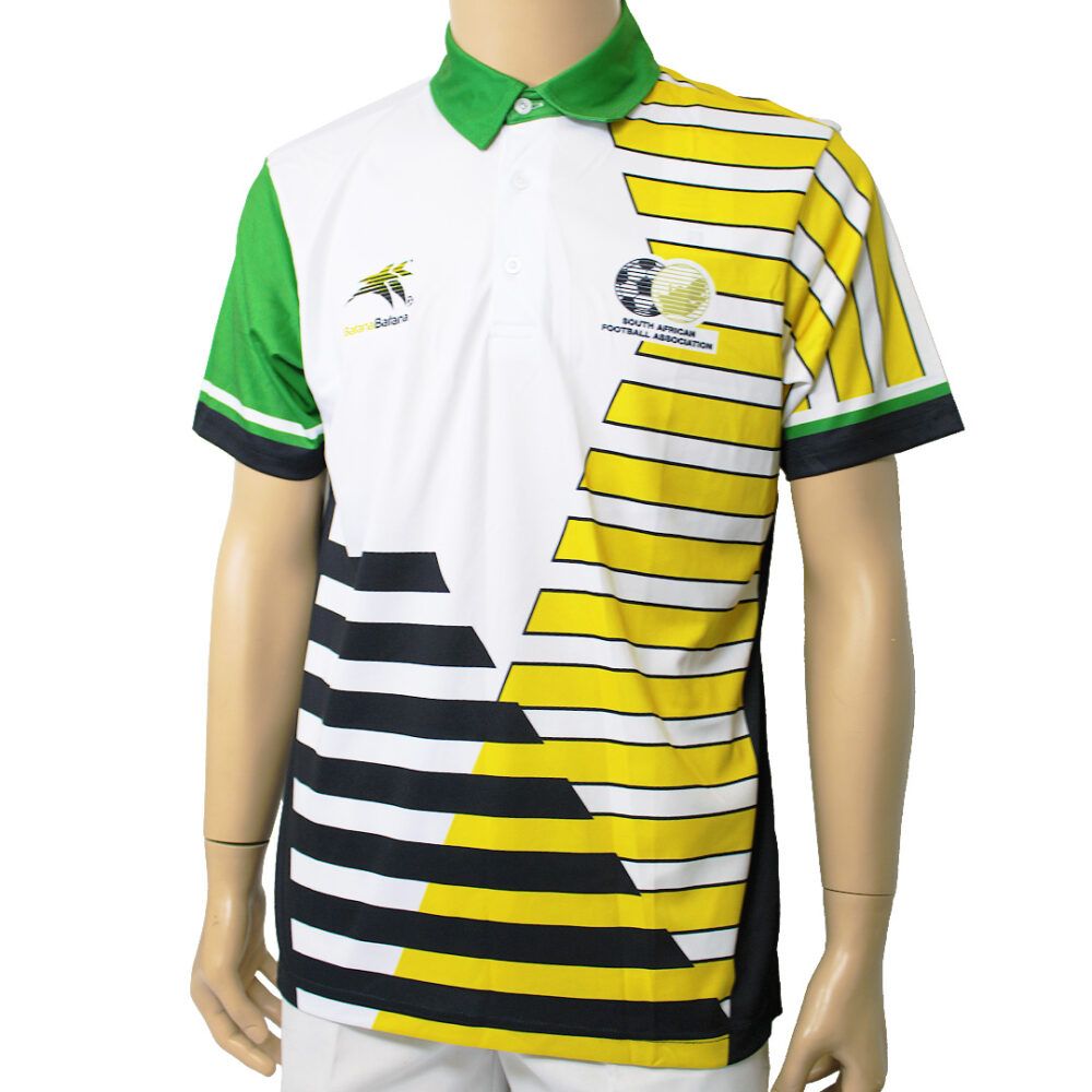 Bafana Bafana  Heritage Short Sleeve Golfer - White