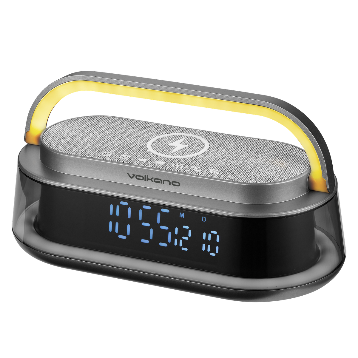 Volkano Awaken Series Wireless Charging Alarm Clock Speaker