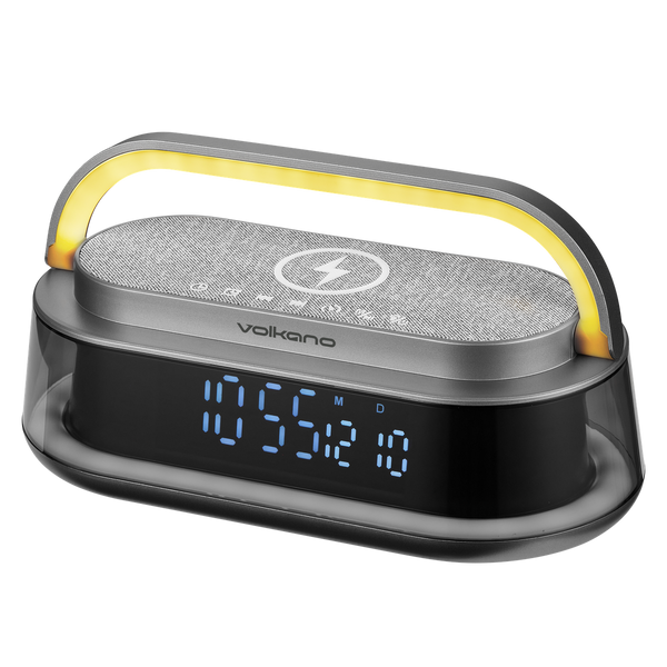 Volkano Awaken Series Wireless Charging Alarm Clock Speaker