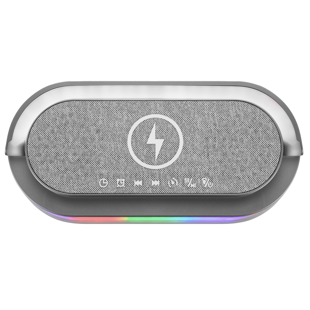 Volkano Awaken Series Wireless Charging Alarm Clock Speaker