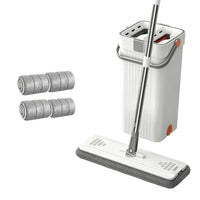 Self-Cleaning Mop & Bucket Set with 4 Microfiber Cloth, Rotatable Flat Mop