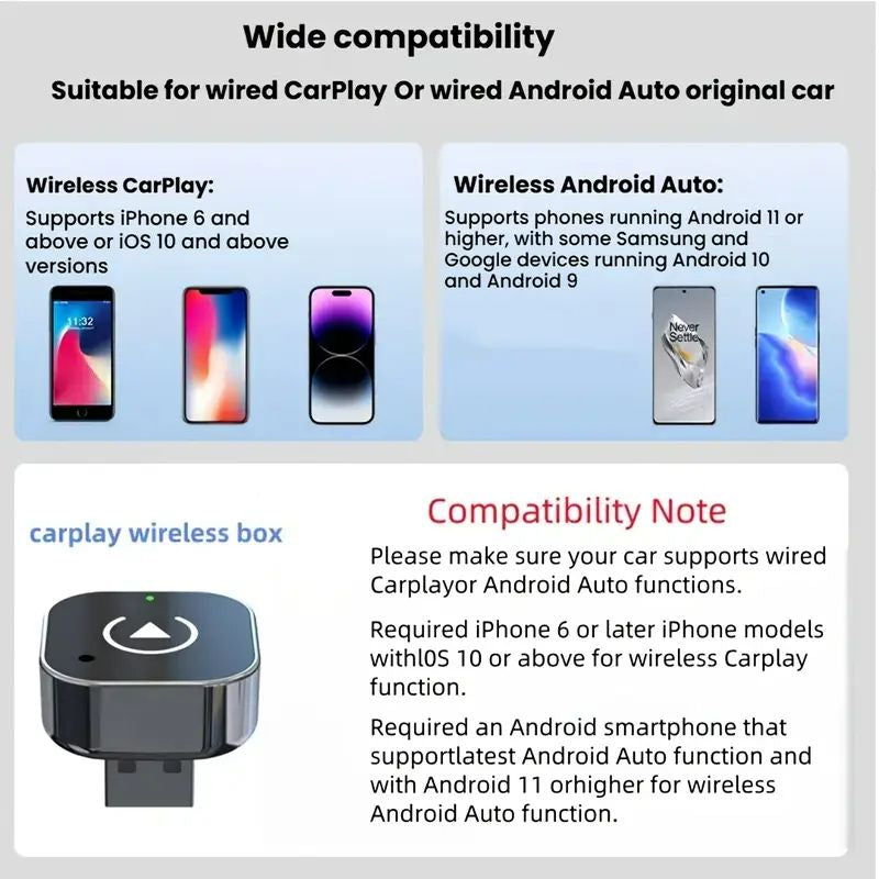 Wireless CarPlay and Android Auto Adapter Dongle